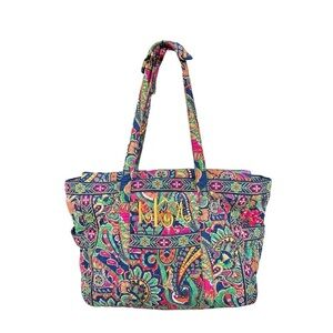 Vera Bradley large duffle bag overnight carry-on shoulder travel weekender zip